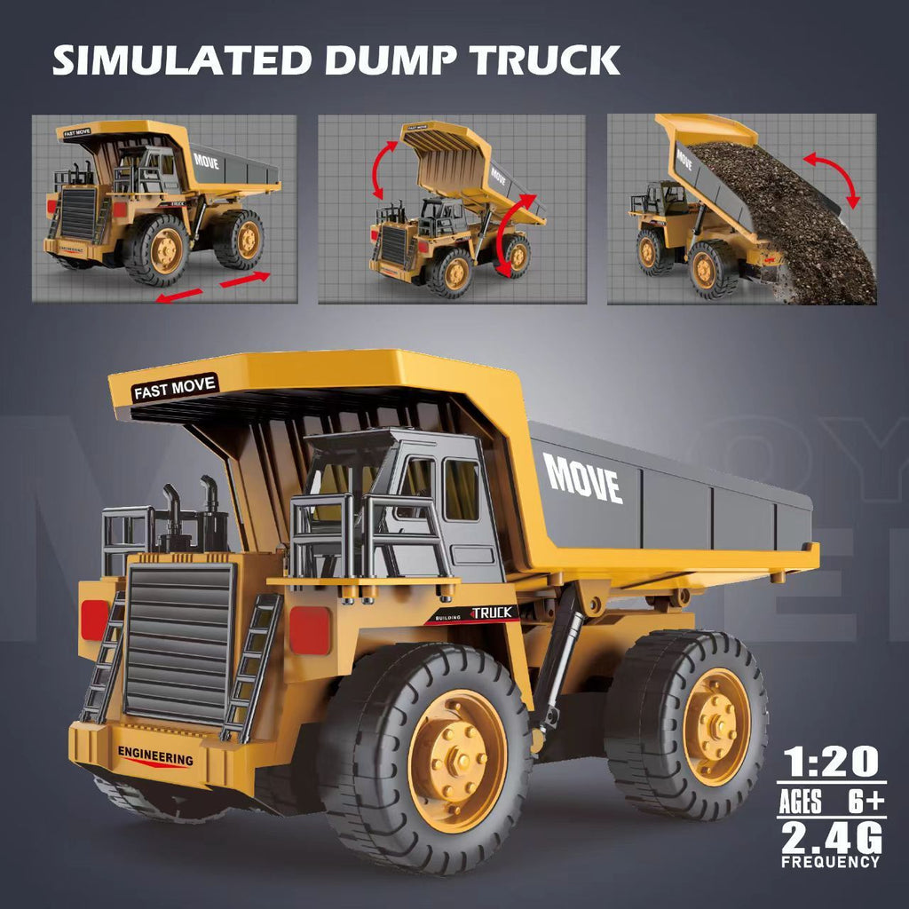 Alloy Remote Control Dump Truck Four-wheel Drive Power Children's Toys