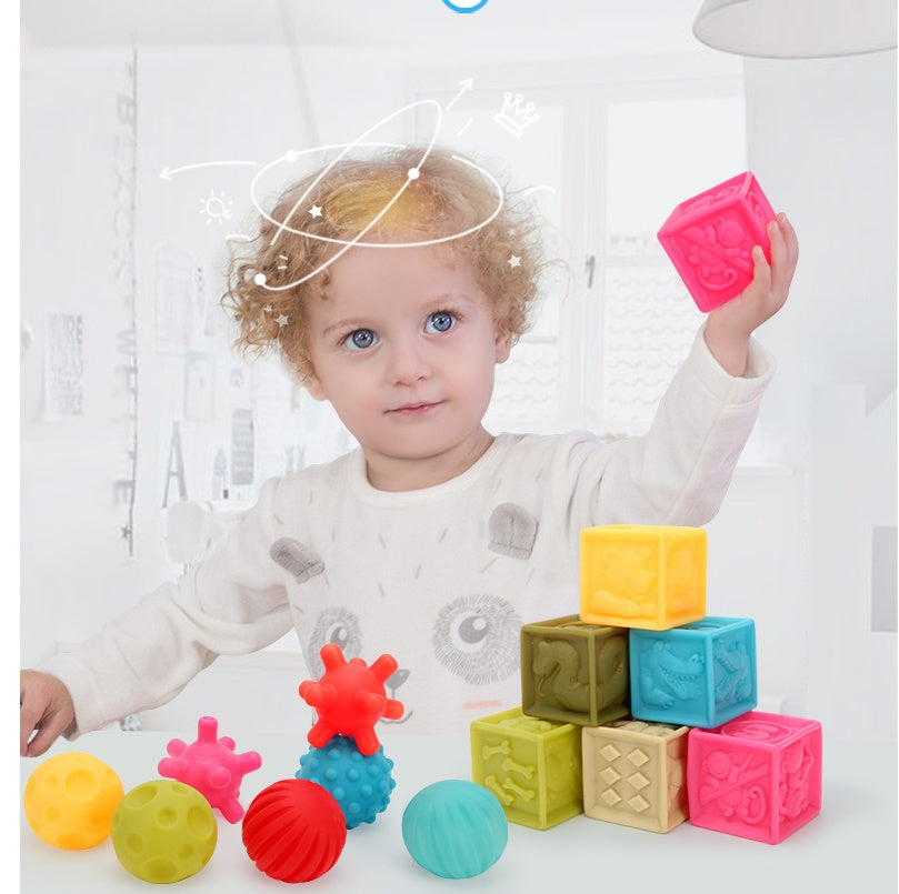 Baby soft embossed building blocks