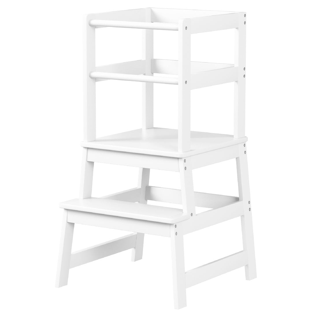 Only Supports Self Pickup-Toddler Step Stool, Wooden Children's Montessori Learning Standing Tower, Children's Kitchen Stool Helper With Safety Rails, Anti-tipping Structure