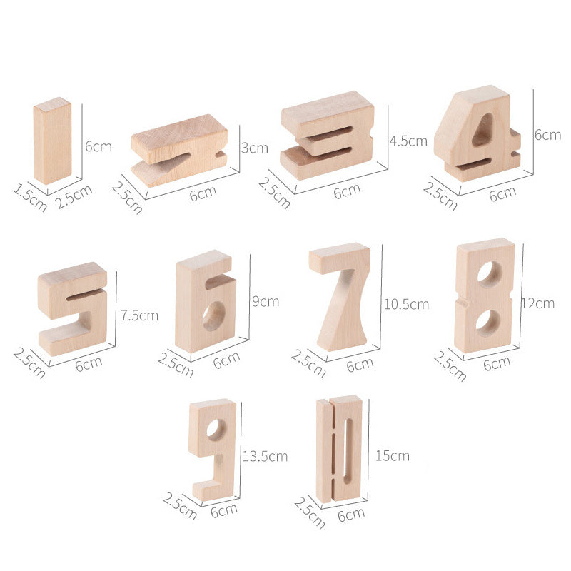 Wooden digital matching blocks