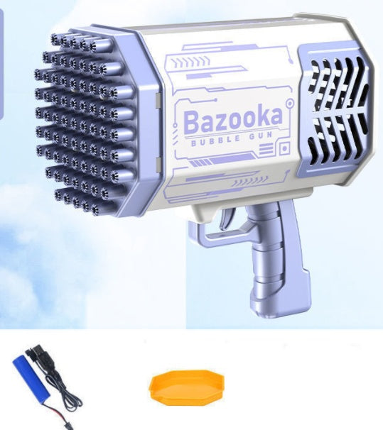 Bubble Gun Rocket 69 Holes Soap Bubbles Machine Gun Shape Automatic Blower With Light Toys