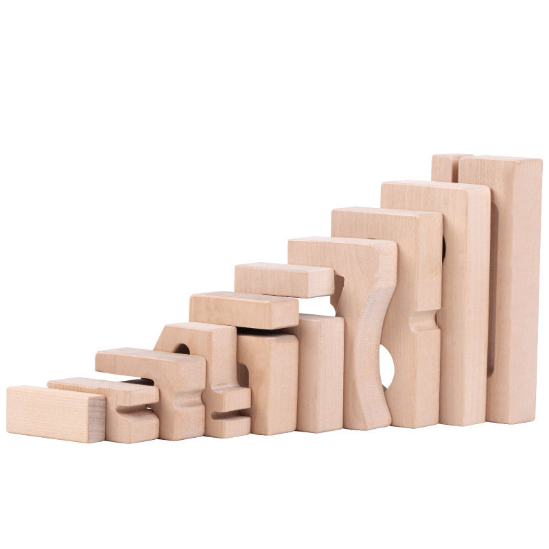 Wooden digital matching blocks