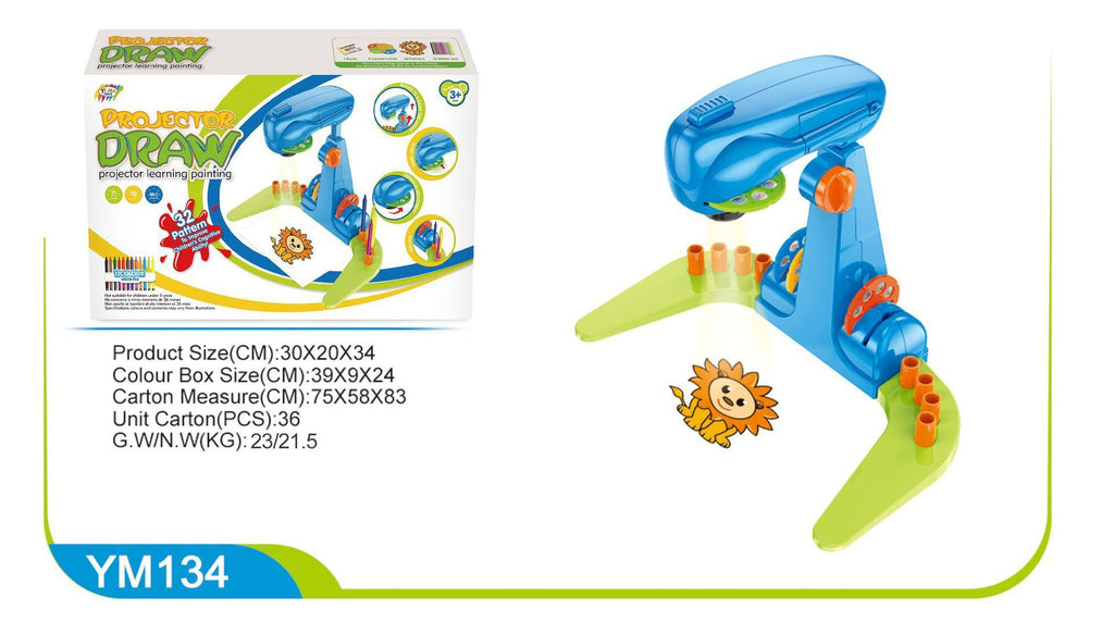 Children's projection table with drawing board