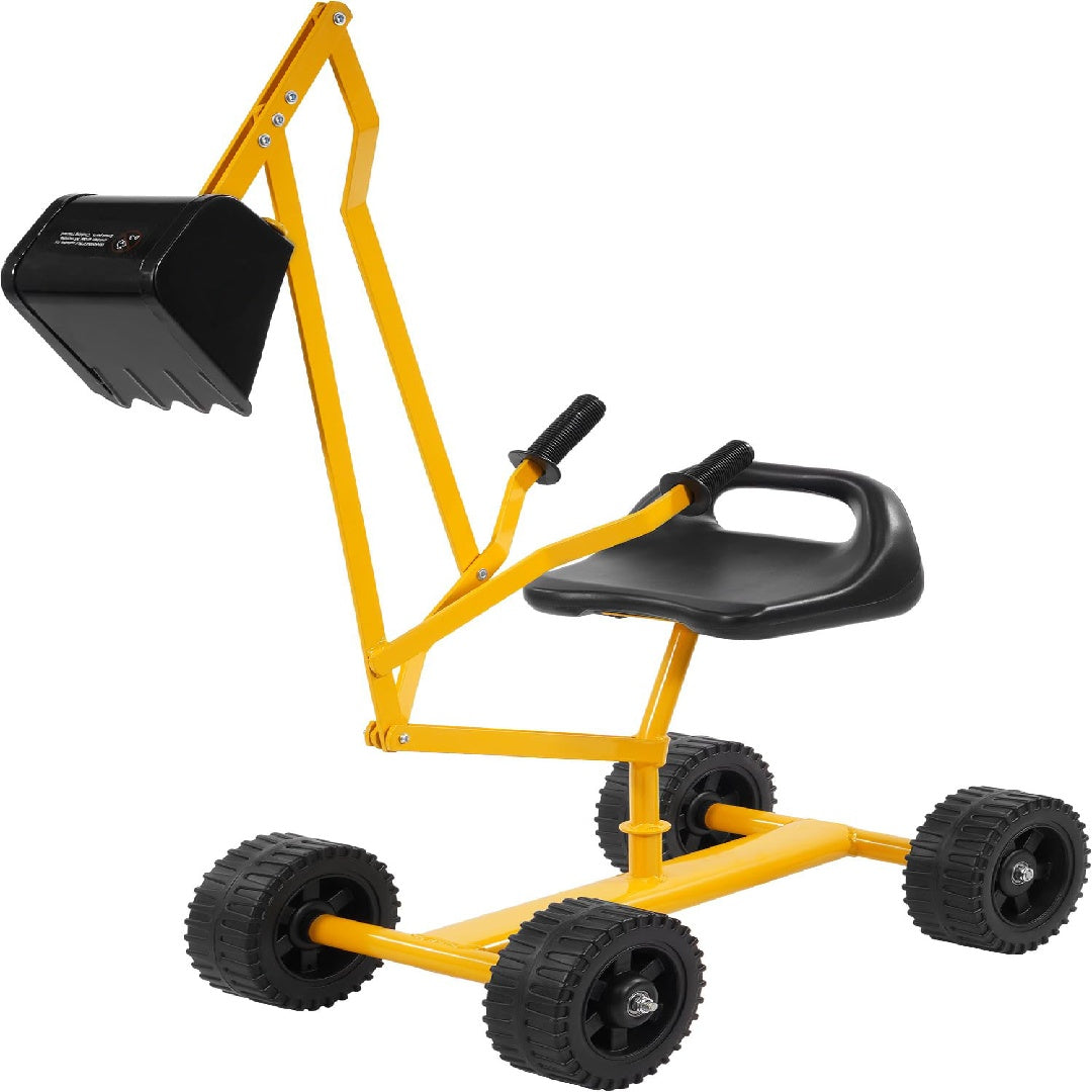 Only Supports Self Pickup  Kids Excavator Ride On Toys, Beach Toys Outdoor Sandbox Toy Excavator, Steel Excavator Crane Rotates 360 Degrees With Stable Base- Yellow
