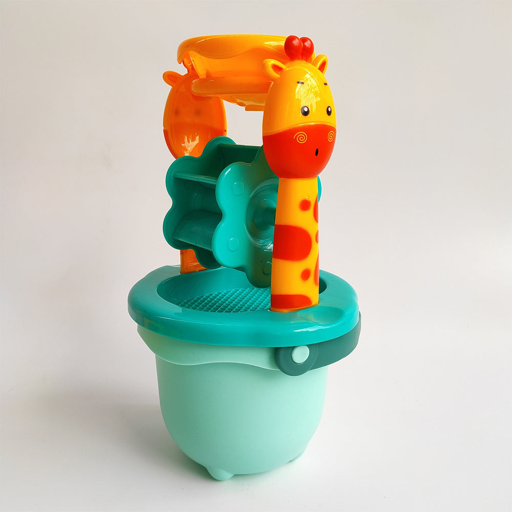 Beach Sand Toys Set with Water Wheel Dump Truck Bucket Shovels Rakes Watering Can Molds Outdoor Tool Kit for Kids Toddlers Boys and Girls