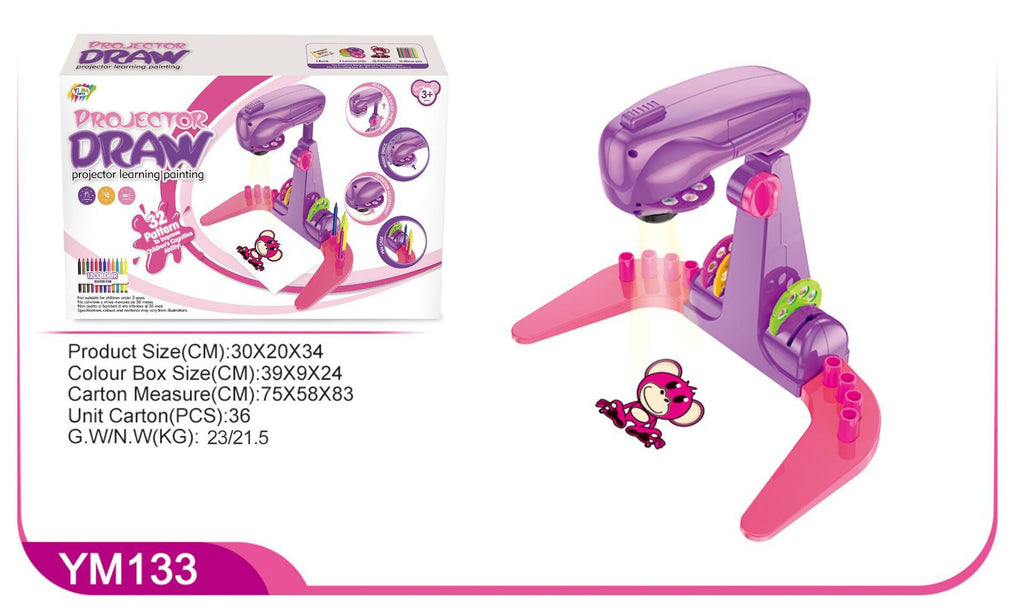 Children's projection table with drawing board