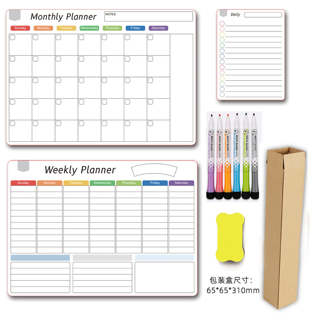 Calendar Magnetic White-board Wall Sticker Learning Schedule Refridgerator Magnets Message Board