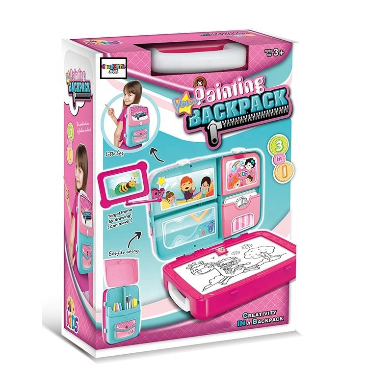 3 in 1 backpack drawing board learning set