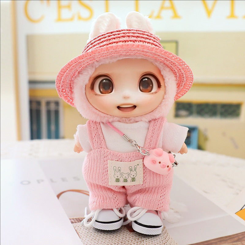 5PCS-Set Cute Hat Shoes Doll Clothes Outfit Set For LABUBU 15CM-17CM Doll, Adorable Dress Up Accessories For Doll - Dolls Not Included