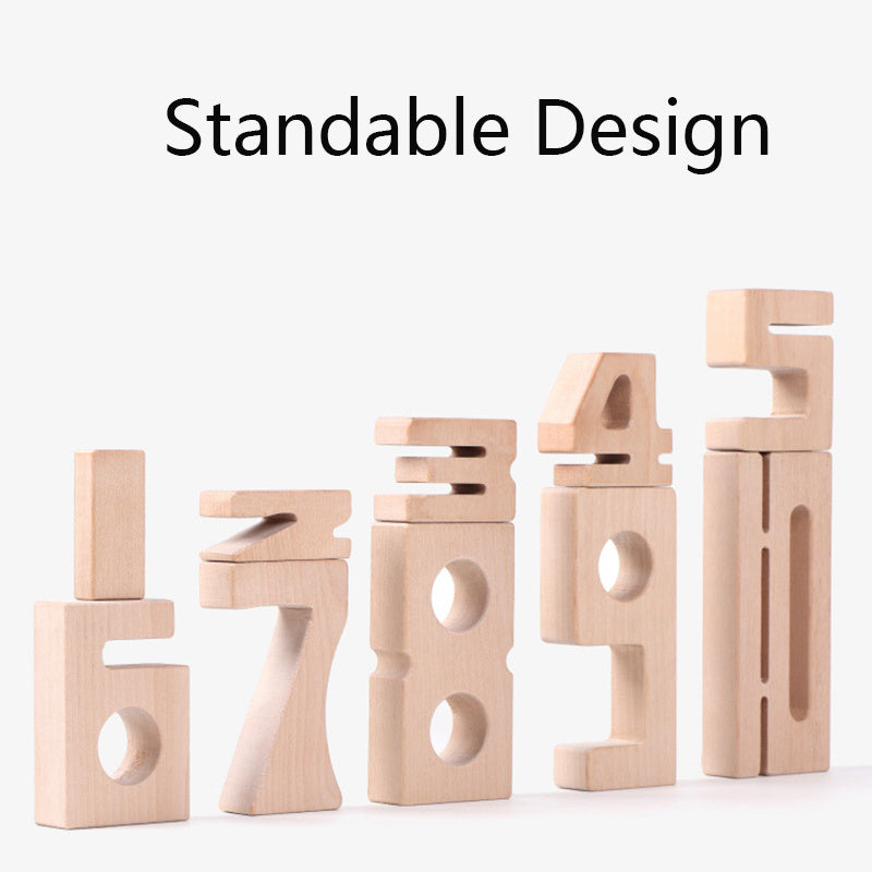 Wooden digital matching blocks