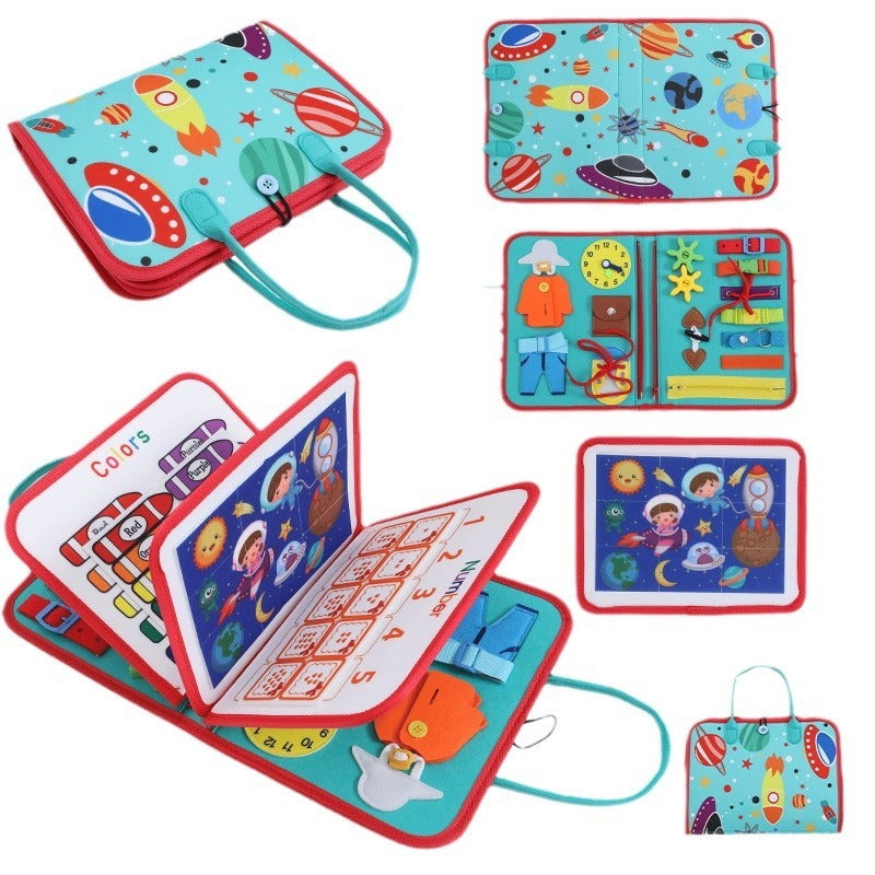 Felt Learning Board Early Childhood Education Toys Dressing Practice Busy Board