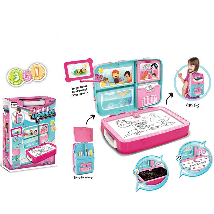 3 in 1 backpack drawing board learning set