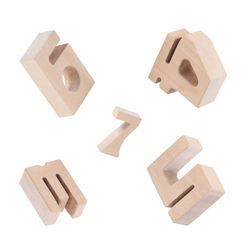 Wooden digital matching blocks