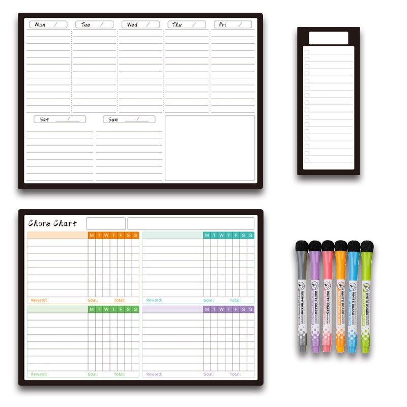Calendar Magnetic White-board Wall Sticker Learning Schedule Refridgerator Magnets Message Board