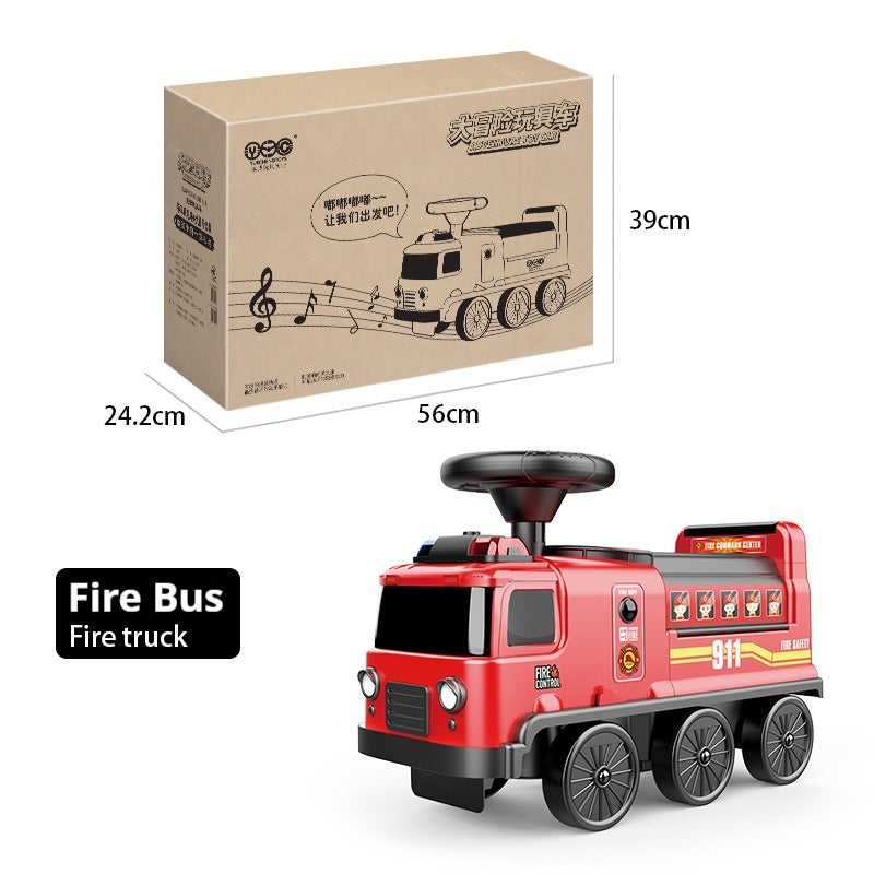 Children's Space Bus Fire Police Electric Toys Can Sit People