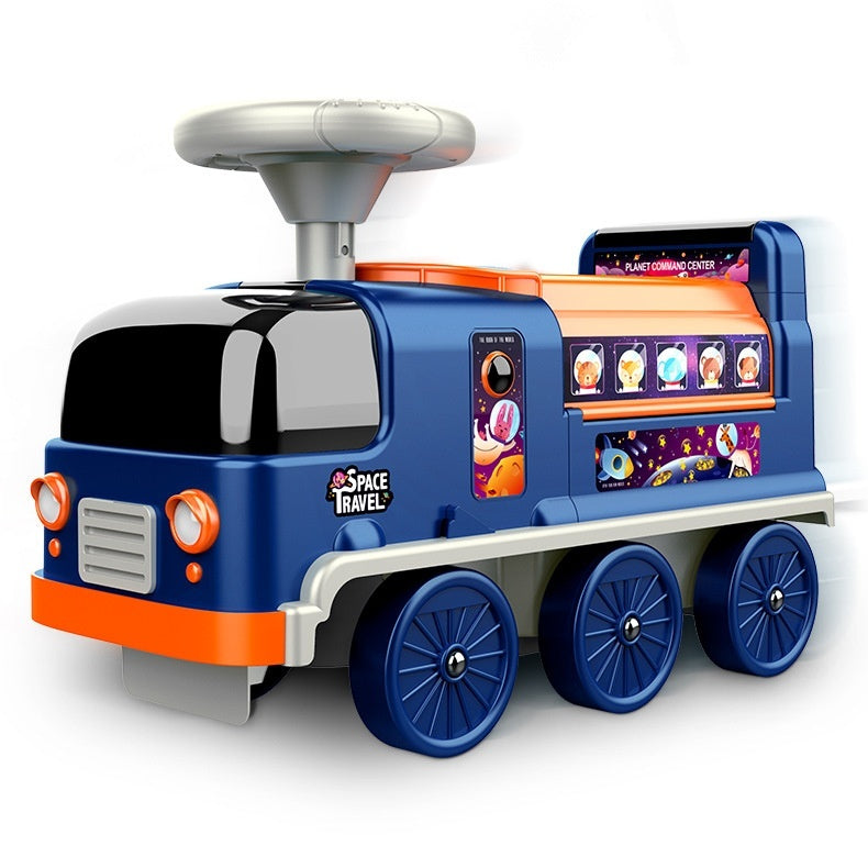 Children's Space Bus Fire Police Electric Toys Can Sit People