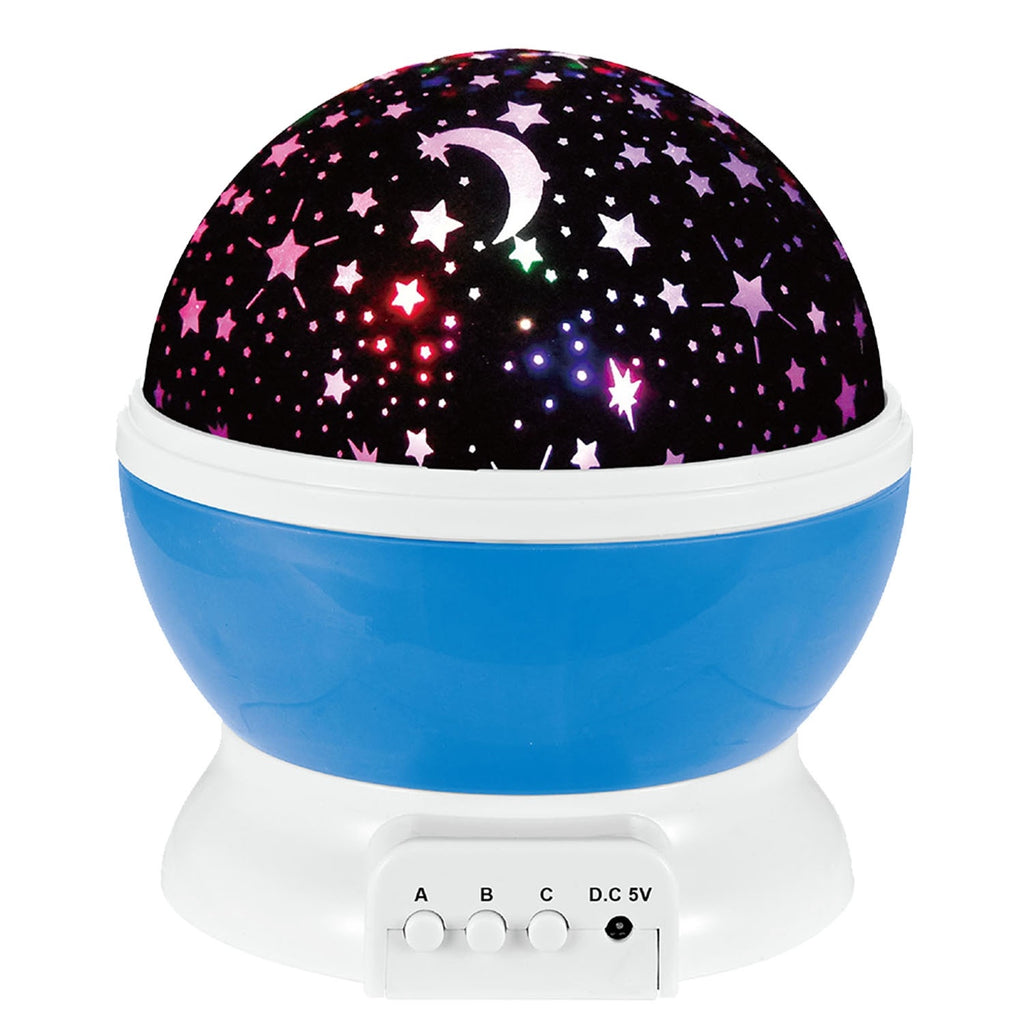 Pink-Blue Options -- 1Pc LED Star Sky Projector Night Light Kids Rotating Starry Night Lamp USB Sleep Light Xmas Gift