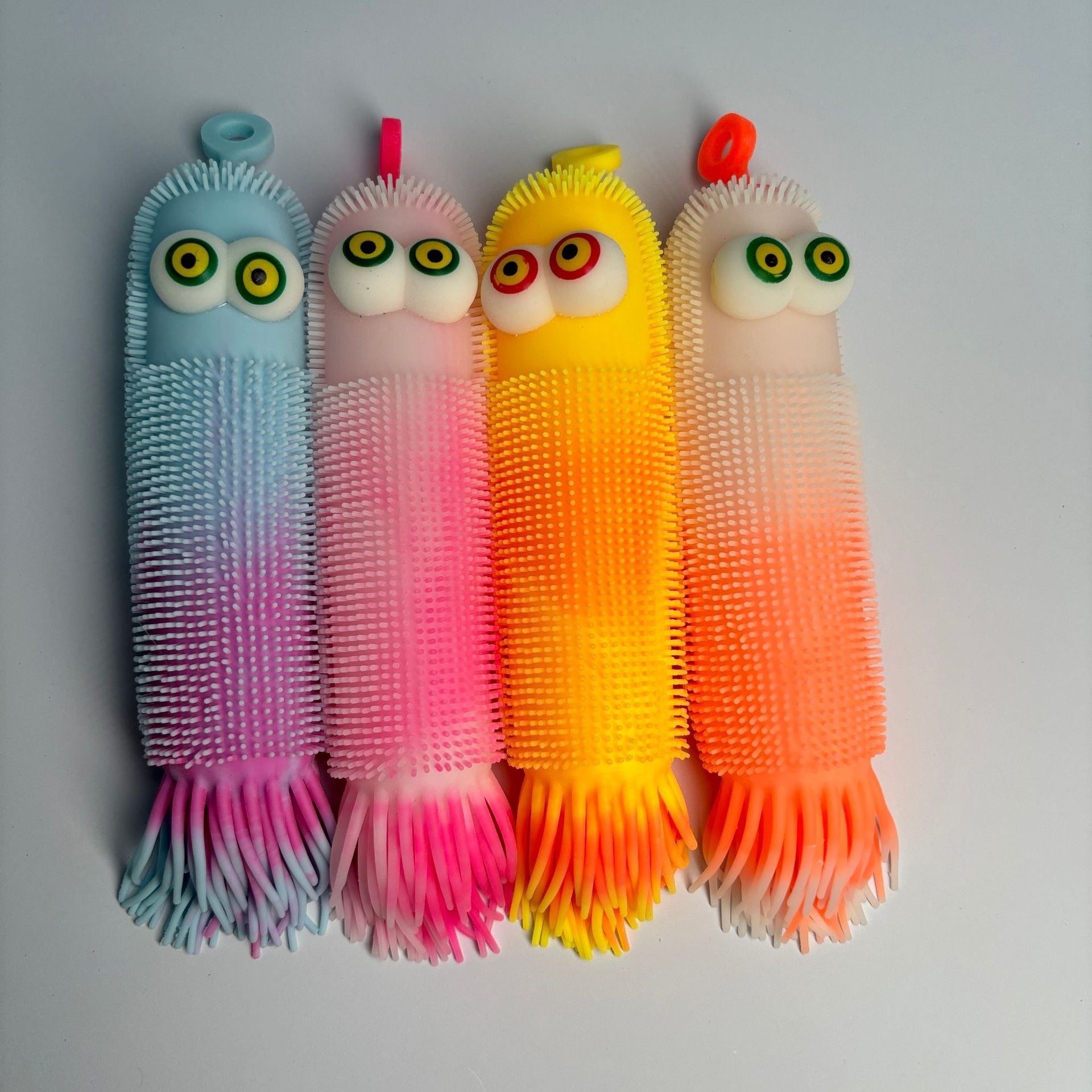 Two-color Corn Caterpillar Flash Convex Eye Squeezing Toy Soft Rubber Children's Luminous Toys Carpet