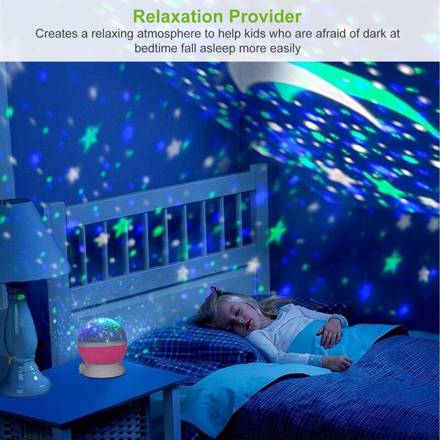 Pink-Blue Options -- 1Pc LED Star Sky Projector Night Light Kids Rotating Starry Night Lamp USB Sleep Light Xmas Gift