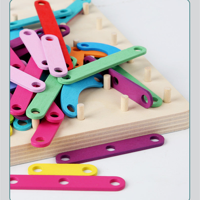 Early Education Wooden Shape Nail Board Puzzle