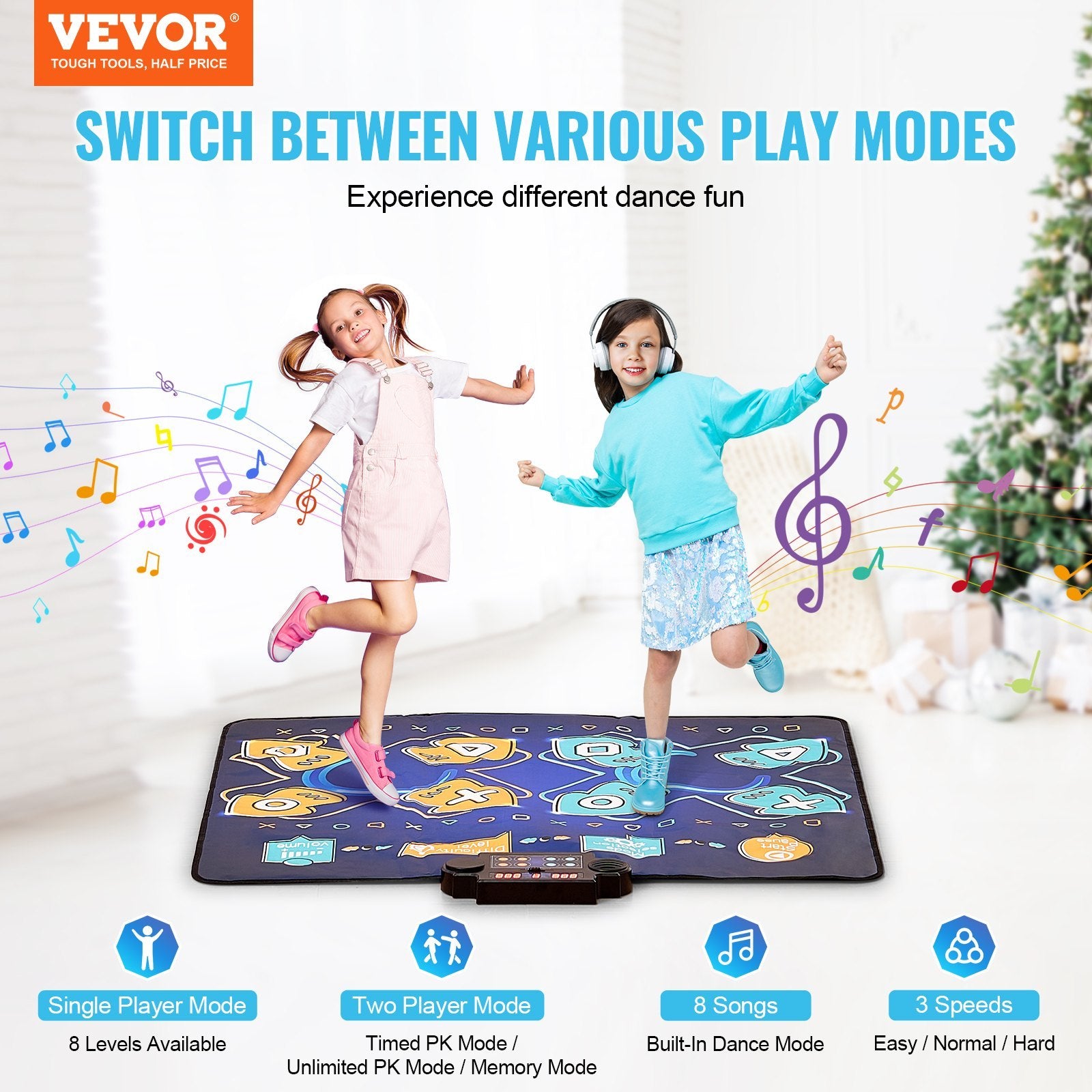 VEVOR Dance Mat For Kids Dance Pad Toys Two Player Gift For 3  Year Old Girls