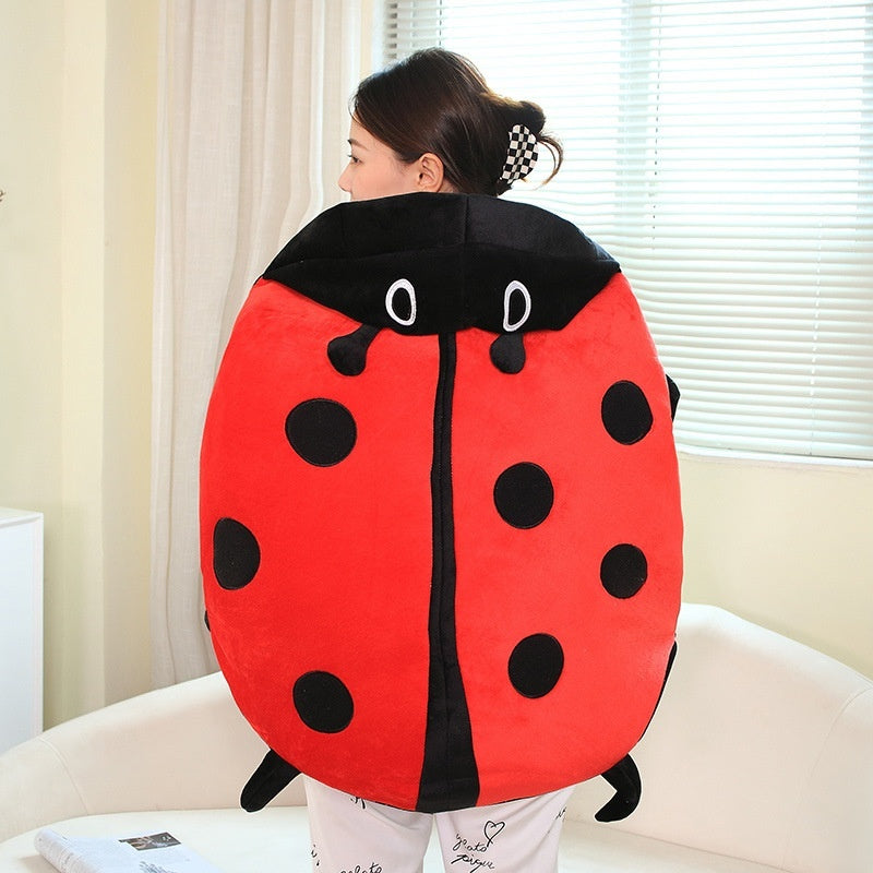Wearable Ladybug Beetle Throw Pillow