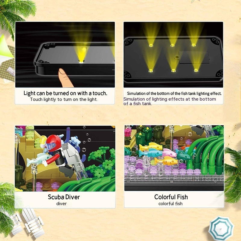 Light Fish Tank Building Blocks Decorative Ornaments