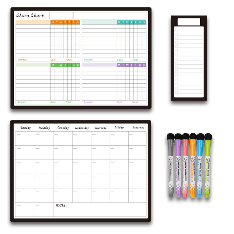 Calendar Magnetic White-board Wall Sticker Learning Schedule Refridgerator Magnets Message Board