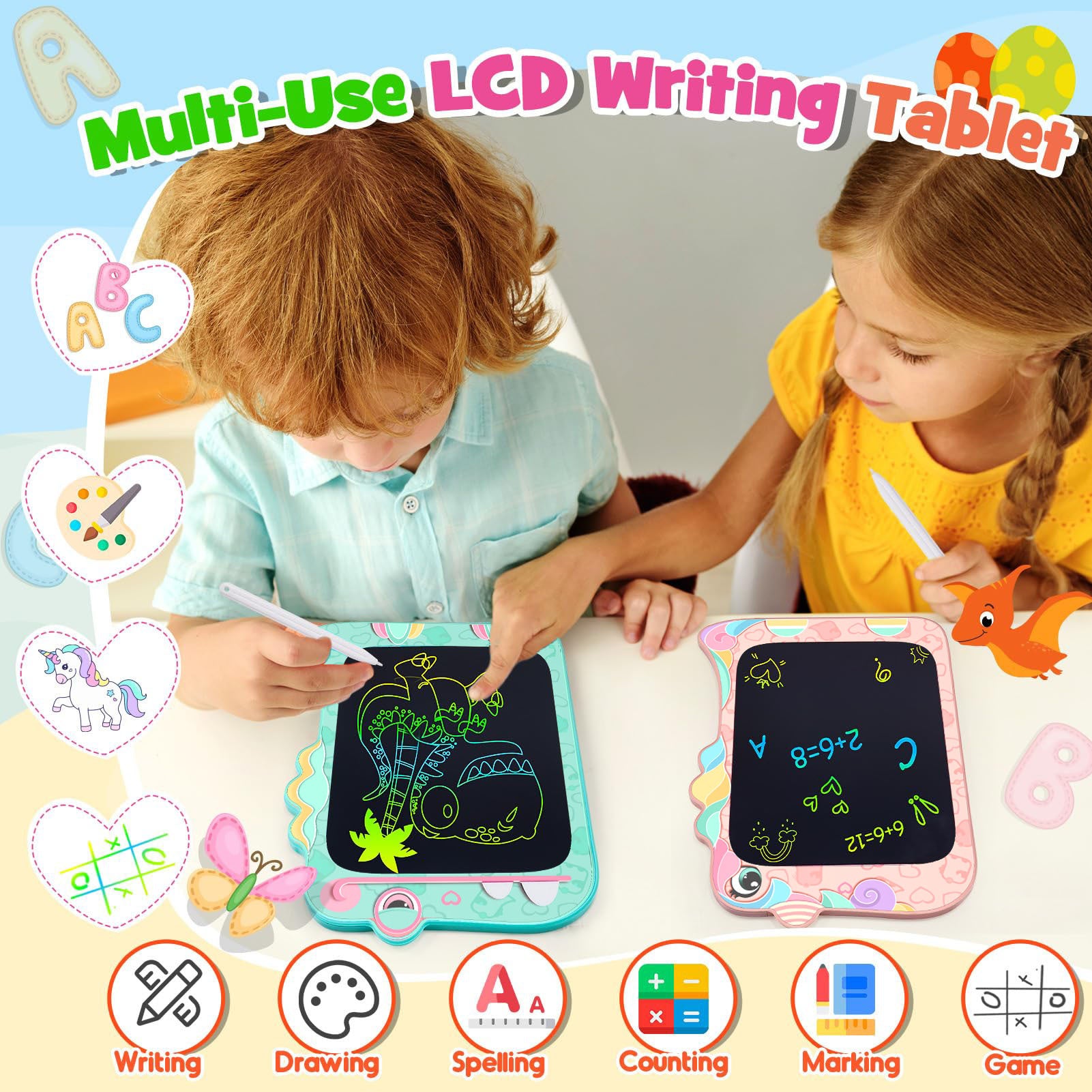 LCD Writing Tablet, Birthday Christmas Kids Unicorn Gifts,8.5 Inch Colorful Toddler Doodle Board Drawing Tablet, Erasable Reusable Electronic Drawing Pads, Educational And Learning Toys For Kids