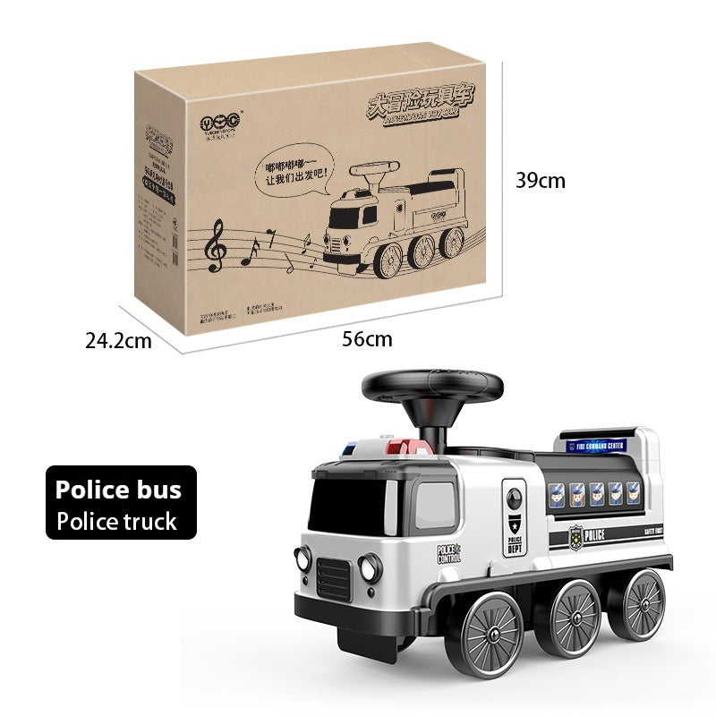 Children's Space Bus Fire Police Electric Toys Can Sit People