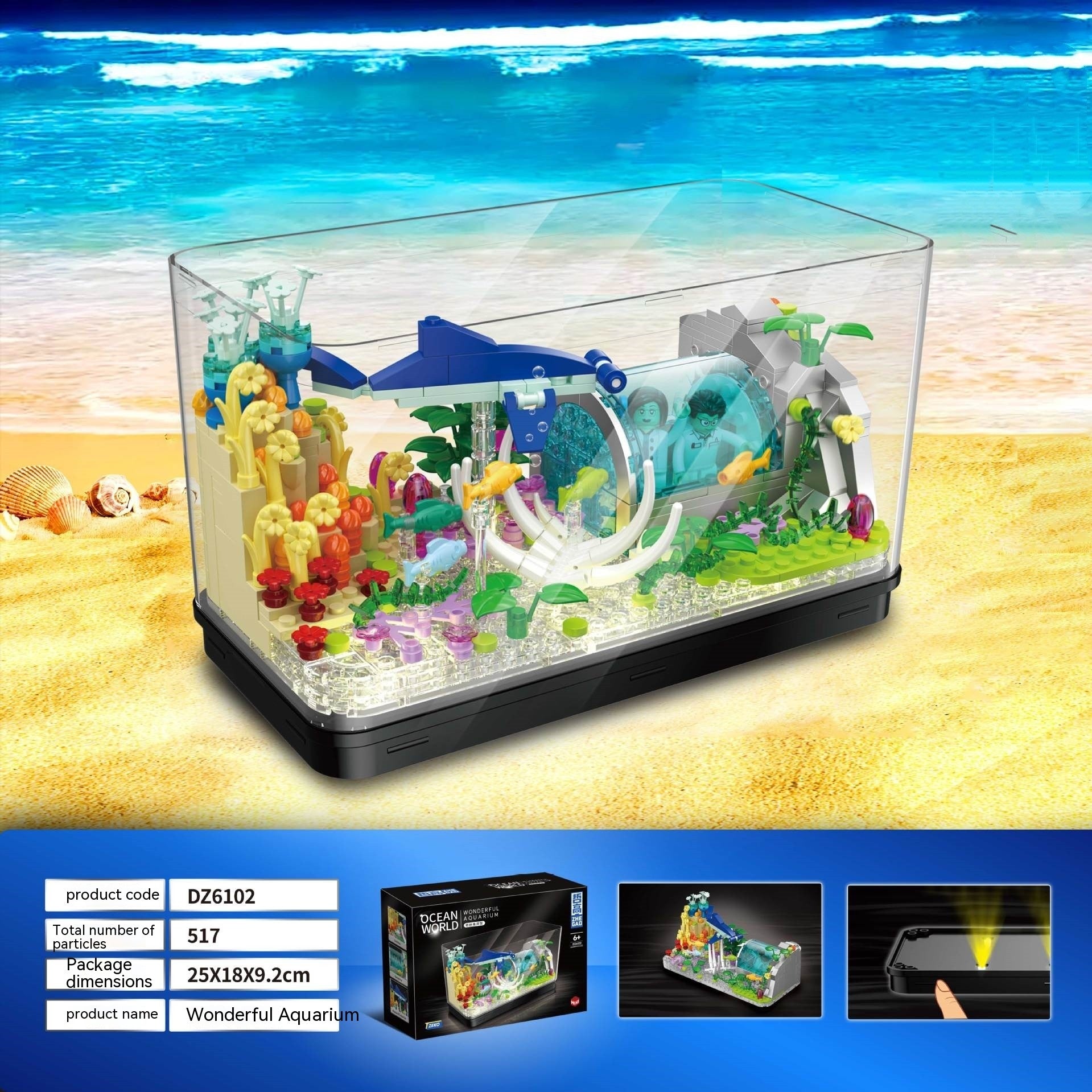 Light Fish Tank Building Blocks Decorative Ornaments