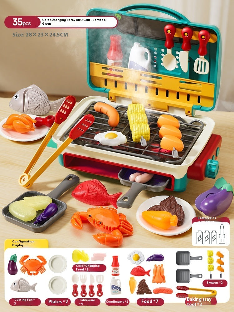 Simulation Mini Small Kitchen Play House Slicer Girls' Cooking Barbecue Toys