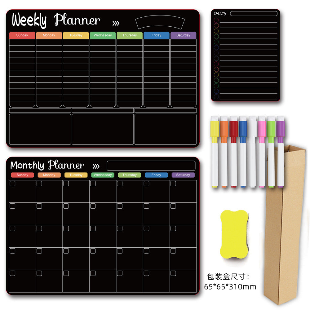 Calendar Magnetic White-board Wall Sticker Learning Schedule Refridgerator Magnets Message Board
