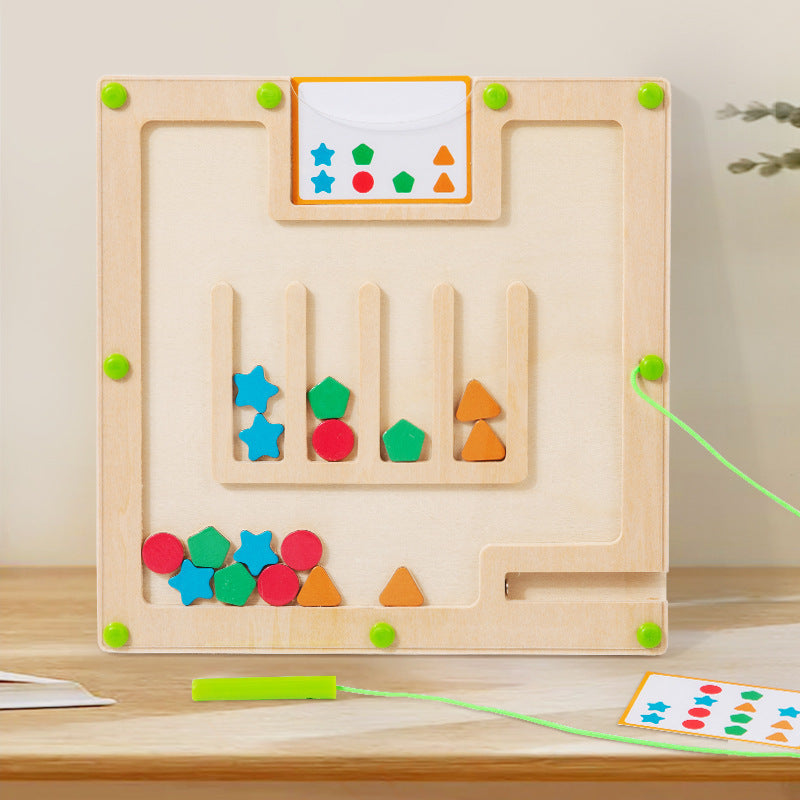 Children's Magnetic Shape Color Moving Board Toy