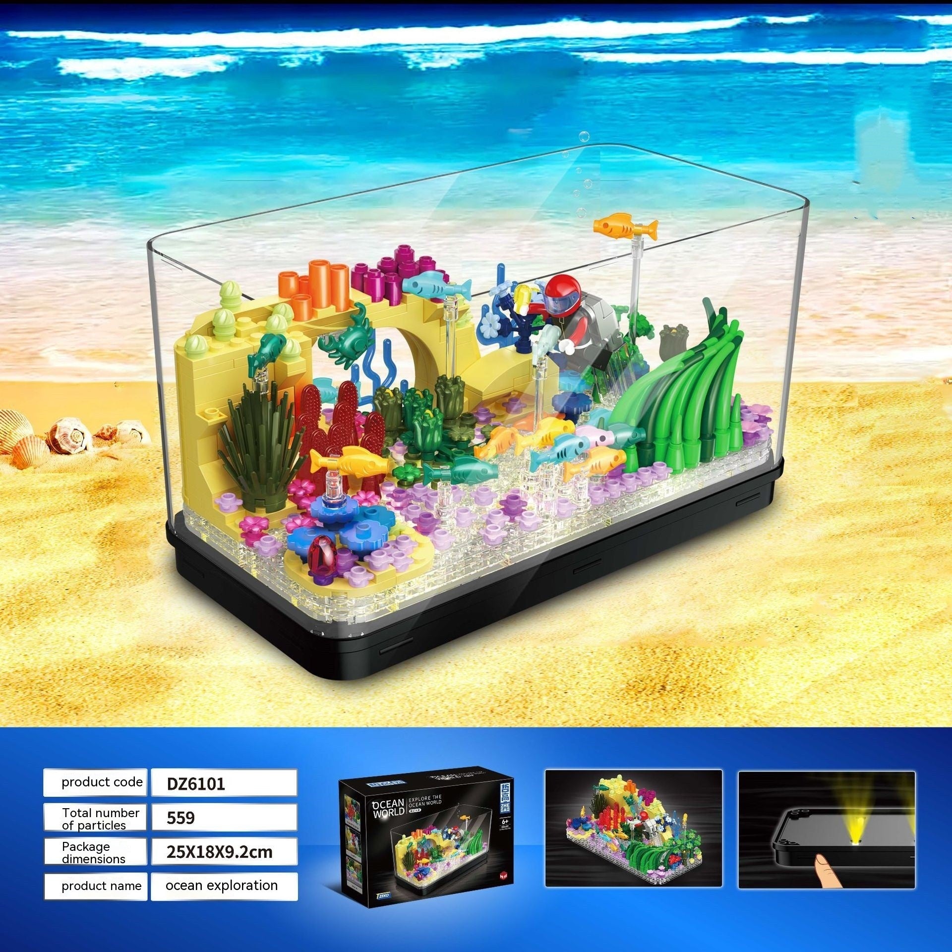 Light Fish Tank Building Blocks Decorative Ornaments