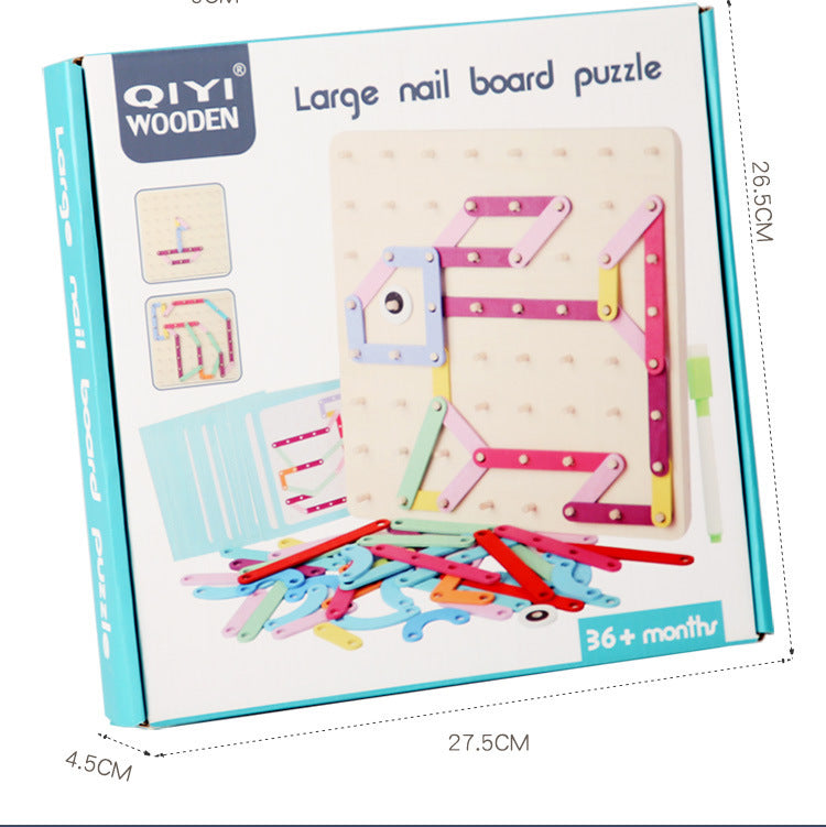Early Education Wooden Shape Nail Board Puzzle
