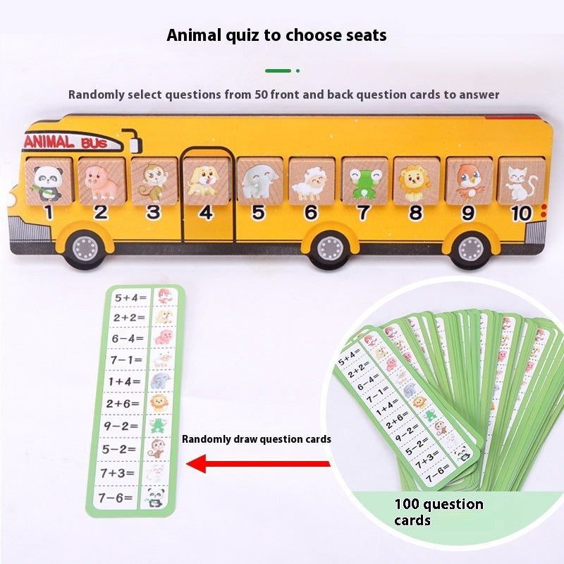 Animal Bus Platform Board Game Kindergarten Mathematics