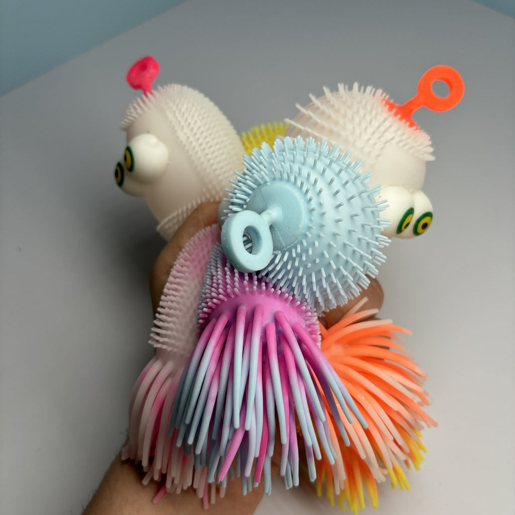 Two-color Corn Caterpillar Flash Convex Eye Squeezing Toy Soft Rubber Children's Luminous Toys Carpet