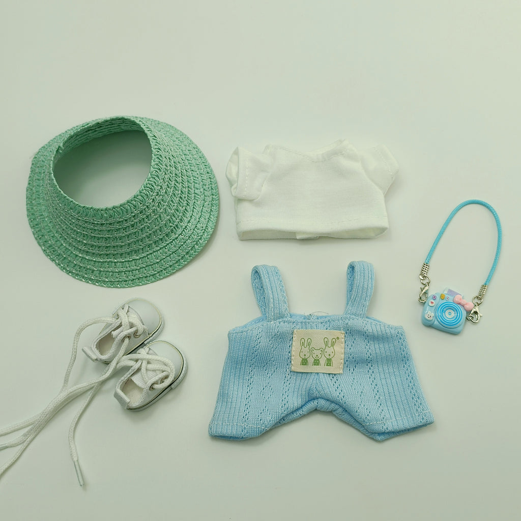 5PCS-Set Cute Hat Shoes Doll Clothes Outfit Set For LABUBU 15CM-17CM Doll, Adorable Dress Up Accessories For Doll - Dolls Not Included