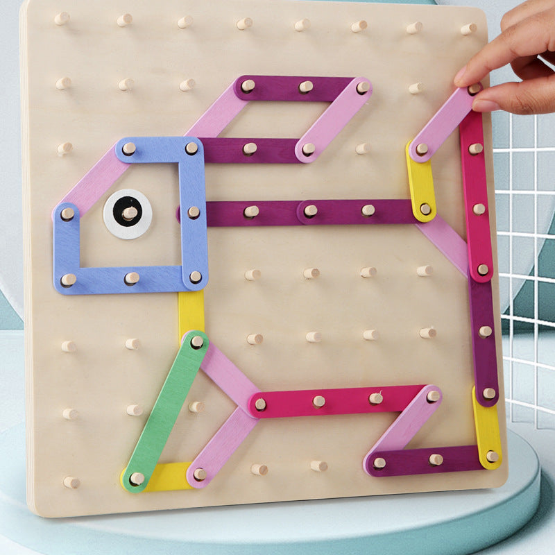 Early Education Wooden Shape Nail Board Puzzle